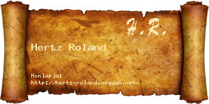Hertz Roland névjegykártya